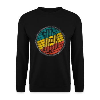 Blockchain B Retro-design pour les investisseurs crypto - Sweat-shirt Unisexe - noir - Devant - Alina (178cm) & Michal (187cm)