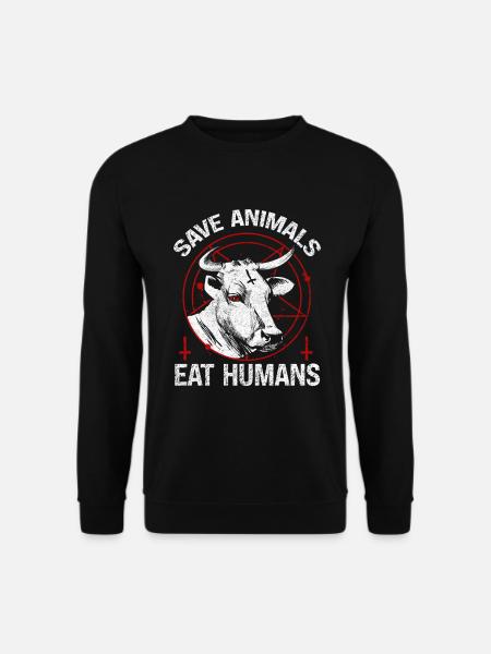 Tiere Fressen Menschen Design Für Tiermissbrauch - Unisex Pullover - Schwarz