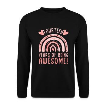 14th birthday - Unisex Sweatshirt - black - Front - Alina (178cm) & Michal (187cm)