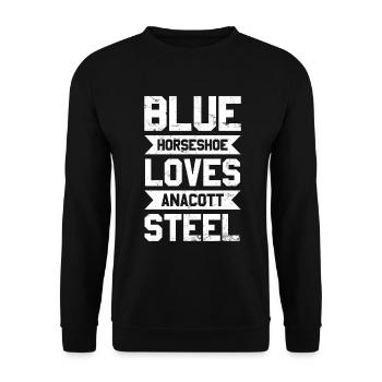 Blue Horseshoe aime Anacott Steel Trading Design - Sweat-shirt Unisexe - noir - Devant - Alina (178cm) & Michal (187cm)