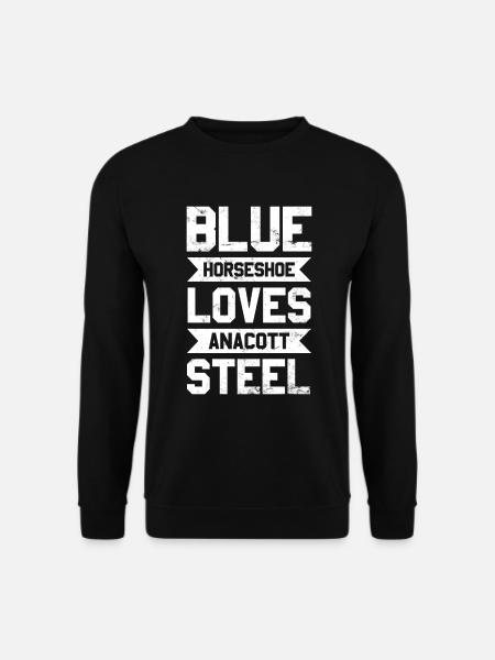 Blaues Hufeisen Liebt Anacott Steel Trading Design - Unisex Pullover - Schwarz