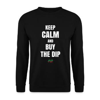 Stay calm and buy the - Unisex Sweatshirt - black - Front - Alina (178cm) & Michal (187cm)