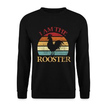 I Am Der Hahn-weinlese-entwurf For - Unisex Sweatshirt - black - Front - Alina (178cm) & Michal (187cm)