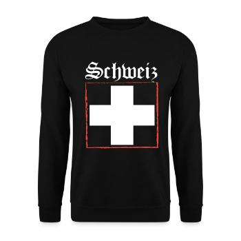 Schweiz T-shirt Geschenkidee - Unisex Pullover - Schwarz - Vorne - Alina (178cm) & Michal (187cm)