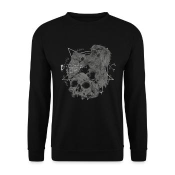 Costume occulte de crâne gothique | Pour - Sweat-shirt Unisexe - noir - Devant - Alina (178cm) & Michal (187cm)