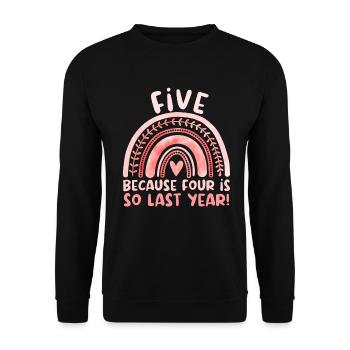 5th Birthday Fifth Birthday Five Years Old - Unisex Sweatshirt - black - Front - Alina (178cm) & Michal (187cm)