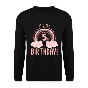 5th Birthday Fifth Birthday Five Years Old - Unisex Sweatshirt - black - Front - Alina (178cm) & Michal (187cm)