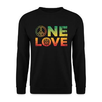Un design d’amour pour le reggae rasta - Sweat-shirt Unisexe - noir - Devant - Alina (178cm) & Michal (187cm)