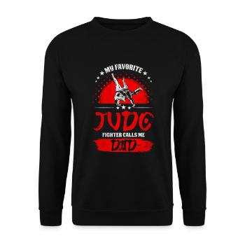 My Favorite Judo Fighter Calls Me Papa Design - Unisex Sweatshirt - black - Front - Alina (178cm) & Michal (187cm)