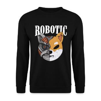 Roboterdesign Für Roboteringenieur Oder Fans - Unisex Pullover - Schwarz - Vorne - Alina (178cm) & Michal (187cm)