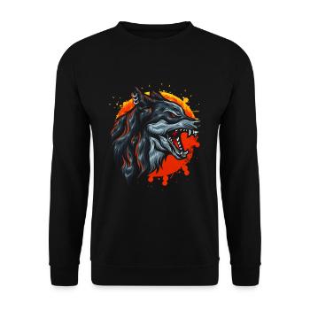 Werewolf sunset design For Wolves fans - Unisex Sweatshirt - black - Front - Alina (178cm) & Michal (187cm)