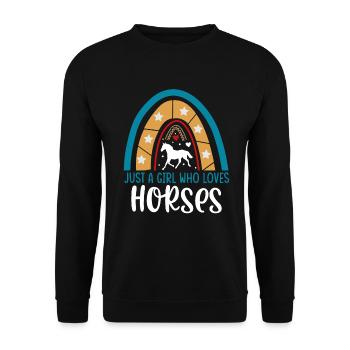 Nur Ein Mädchen, Das Pferde-design Für Pferd Liebt - Unisex Pullover - Schwarz - Vorne - Alina (178cm) & Michal (187cm)