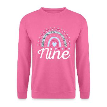 Neuf léopards arc-en-ciel design Pour 9. - Sweat-shirt Unisexe - rose - Devant