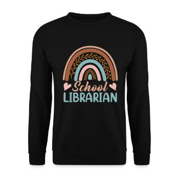 School Librarian Design for Librarians - Unisex Sweatshirt - black - Front - Alina (178cm) & Michal (187cm)