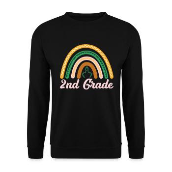 2nd class Leopard Rainbow Design for students and - Unisex Sweatshirt - black - Front - Alina (178cm) & Michal (187cm)