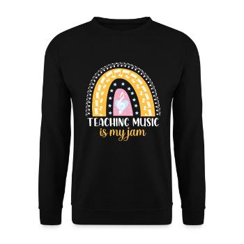 Teaching music is my jam design for - Unisex Sweatshirt - black - Front - Alina (178cm) & Michal (187cm)