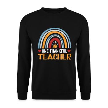 Ein Dankbares Lehrer-design Für Erzieher-lehrer - Unisex Pullover - Schwarz - Vorne - Alina (178cm) & Michal (187cm)