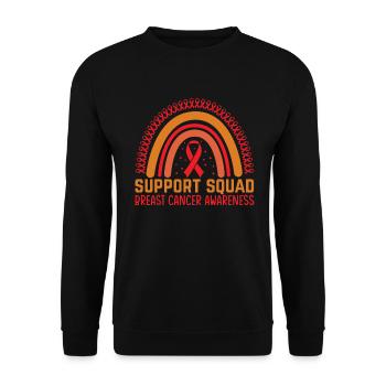 Support Squad Breast Cancer Awareness For Cancer - Unisex Pullover - Schwarz - Vorne - Alina (178cm) & Michal (187cm)