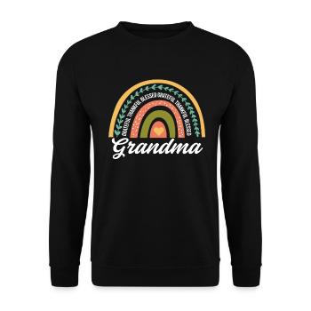 Grandmother Rainbow Design For Nanny The Mother - Unisex Sweatshirt - black - Front - Alina (178cm) & Michal (187cm)