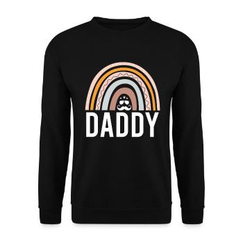 Vati-regenbogen-entwurf Für Den Vatertags-vati - Unisex Pullover - Schwarz - Vorne - Alina (178cm) & Michal (187cm)