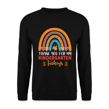Thanks for my kindergarten turkey for teachers - Unisex Sweatshirt - black - Front - Alina (178cm) & Michal (187cm)