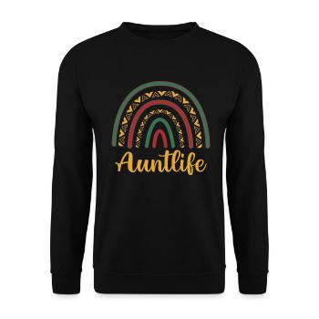 Auntlife Rainbow Design Für Tanten Tante - Unisex Pullover - Schwarz - Vorne - Alina (178cm) & Michal (187cm)