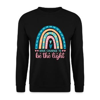 Ayez le courage de concevoir des luminaires pour les chrétiens - Sweat-shirt Unisexe - noir - Devant - Alina (178cm) & Michal (187cm)