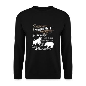 Bull and bear the animals of the stock market and stocks - Unisex Sweatshirt - black - Front - Alina (178cm) & Michal (187cm)