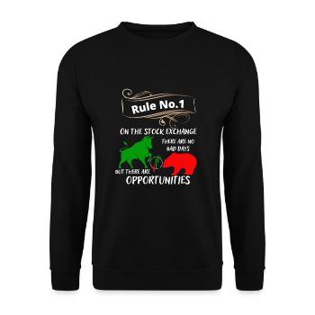 Bull and bear the animals of the stock market and stocks - Unisex Sweatshirt - black - Front - Alina (178cm) & Michal (187cm)