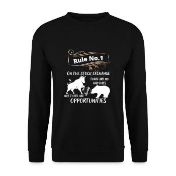 Bull and bear the animals of the stock market and stocks - Unisex Sweatshirt - black - Front - Alina (178cm) & Michal (187cm)
