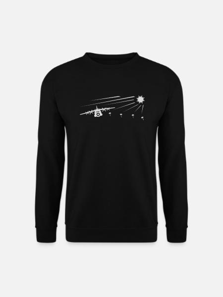 Paratroopers Parachutists with round cap - Unisex Sweatshirt - black