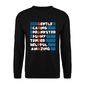 Grandfather Quality Design For Grandfather - Unisex Sweatshirt - black - Front - Alina (178cm) & Michal (187cm)