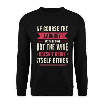 Design amateur de vin-fan-boire Pour les épurateurs - Sweat-shirt Unisexe - noir - Devant - Alina (178cm) & Michal (187cm)