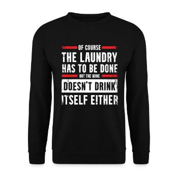 Design amateur de vin-fan-boire Pour les épurateurs - Sweat-shirt Unisexe - noir - Devant - Alina (178cm) & Michal (187cm)