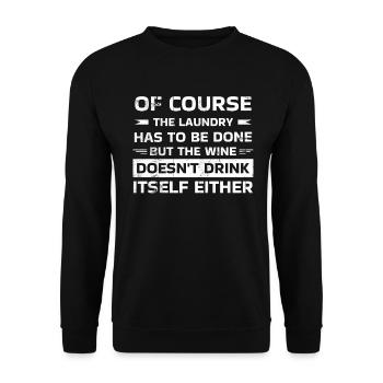 Design amateur de vin-fan-boire Pour les épurateurs - Sweat-shirt Unisexe - noir - Devant - Alina (178cm) & Michal (187cm)