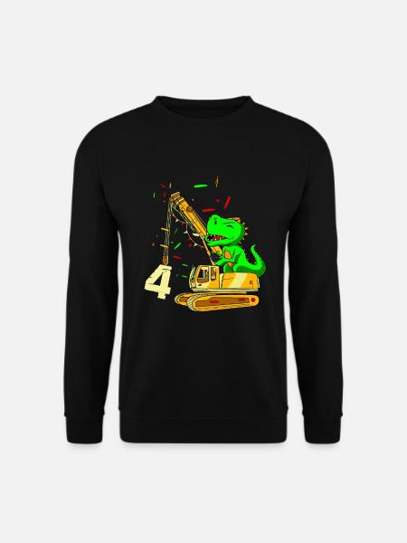 4 Jahre Geburtstagsdesign Für Dinosaurier Und - Unisex Pullover - Schwarz