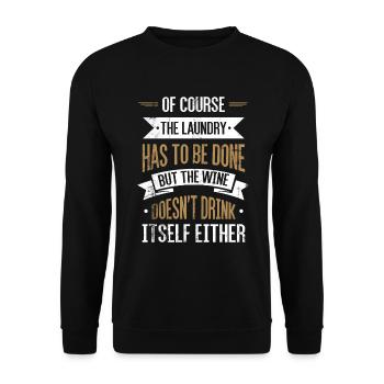 Design amateur de vin-fan-boire Pour les épurateurs - Sweat-shirt Unisexe - noir - Devant - Alina (178cm) & Michal (187cm)