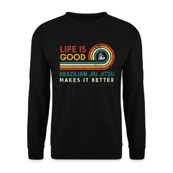 La vie est bonne Brésilien Jui Jitso Power - Sweat-shirt Unisexe - noir - Devant - Alina (178cm) & Michal (187cm)