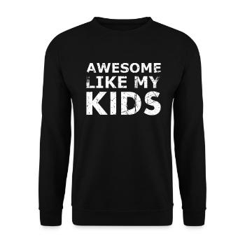Fantastisch Wie Mein Kinderdesign Für Papa Oder - Unisex Pullover - Schwarz - Vorne - Alina (178cm) & Michal (187cm)