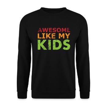 Fantastisch Wie Mein Kinderdesign Für Papa Oder - Unisex Pullover - Schwarz - Vorne - Alina (178cm) & Michal (187cm)