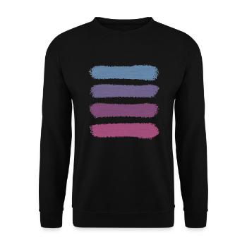 Rayures rétro vintage « Violet Sunset » - Sweat-shirt Unisexe - noir - Devant - Alina (178cm) & Michal (187cm)