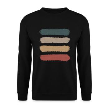 Vintage Retro Stripes "Red Sunrise" - Unisex Sweatshirt - black - Front - Alina (178cm) & Michal (187cm)