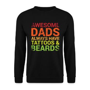 Great Fathers Always Have Tattoos And Beards - Unisex Sweatshirt - black - Front - Alina (178cm) & Michal (187cm)