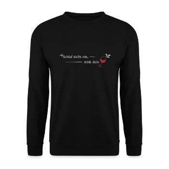 Vin rouge disant ne dormez pas et buvez votre vin - Sweat-shirt Unisexe - noir - Devant - Alina (178cm) & Michal (187cm)