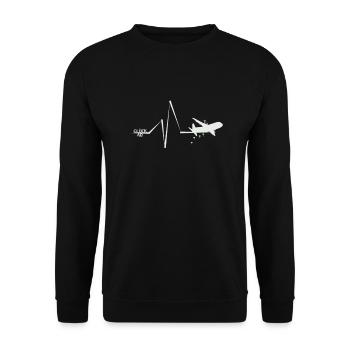 La chance des parachutistes à partir du battement de cœur - Sweat-shirt Unisexe - noir - Devant - Alina (178cm) & Michal (187cm)