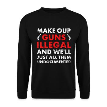 Rendre nos armes illégales et nous le ferons - Sweat-shirt Unisexe - noir - Devant - Alina (178cm) & Michal (187cm)