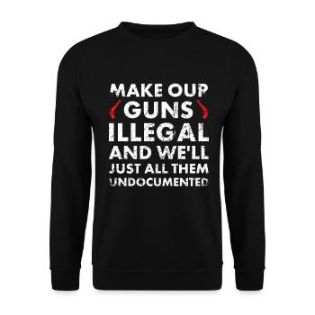 Rendre nos armes illégales et nous le ferons - Sweat-shirt Unisexe - noir - Devant - Alina (178cm) & Michal (187cm)