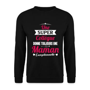 Super collègue cadeau drôle future maman mère - Sweat-shirt Unisexe - noir - Devant - Alina (178cm) & Michal (187cm)