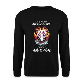 I'm crazy about anime you say - Unisex Sweatshirt - black - Front - Alina (178cm) & Michal (187cm)