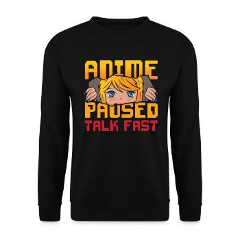Anime Pausierte Schnelles Design Für - Unisex Pullover - Schwarz - Vorne - Alina (178cm) & Michal (187cm)